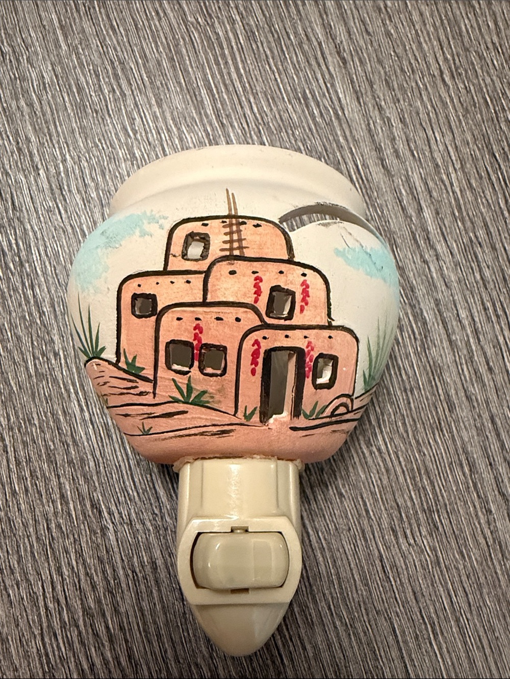 Hand-Painted Southwestern Adobe Night Light